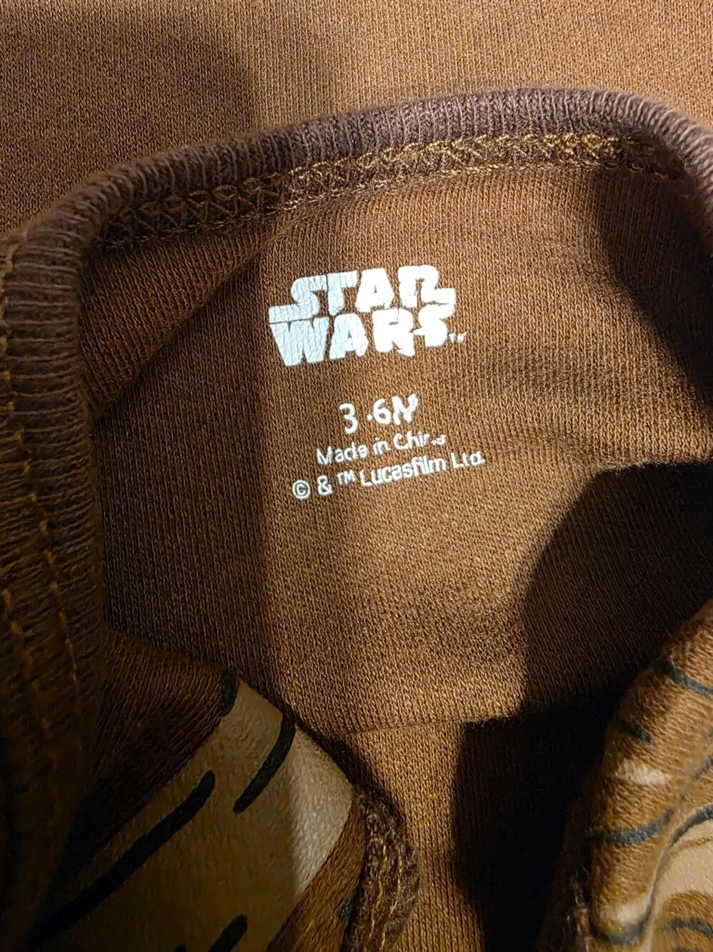 Star Wars Brown Chewbacca-Style Short Sleeve Baby One-Piece
